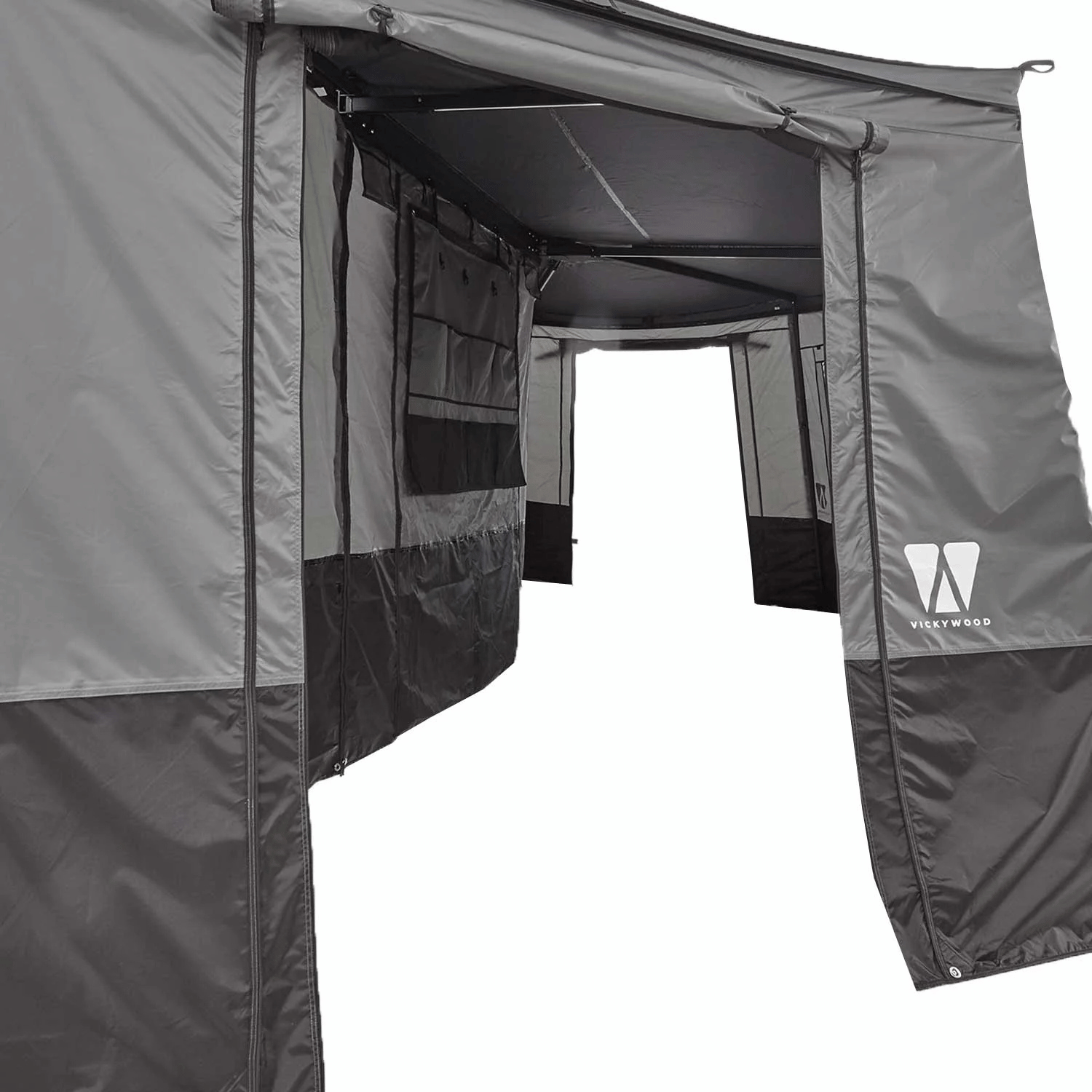 Sidewall set for 270° LEAF self-supporting gray awning - Vickywood