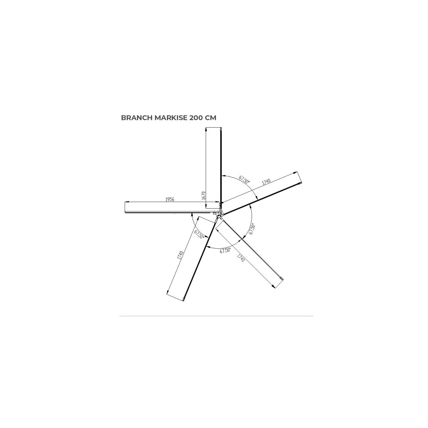 Auvent latéral souple 270° BRANCH - Vickywood
