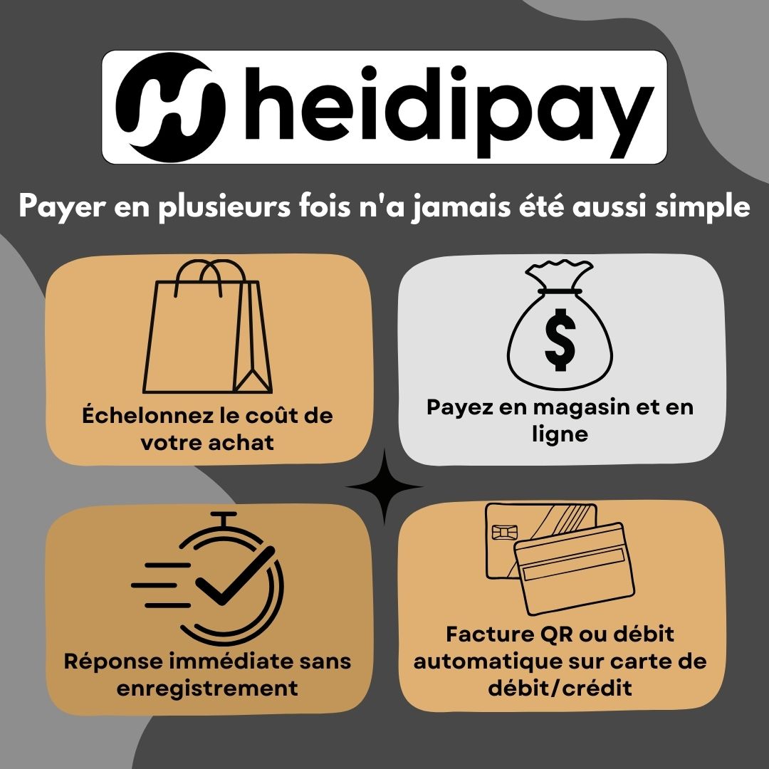Payez en plusieurs fois, sans intérêts, via HeidiPay !