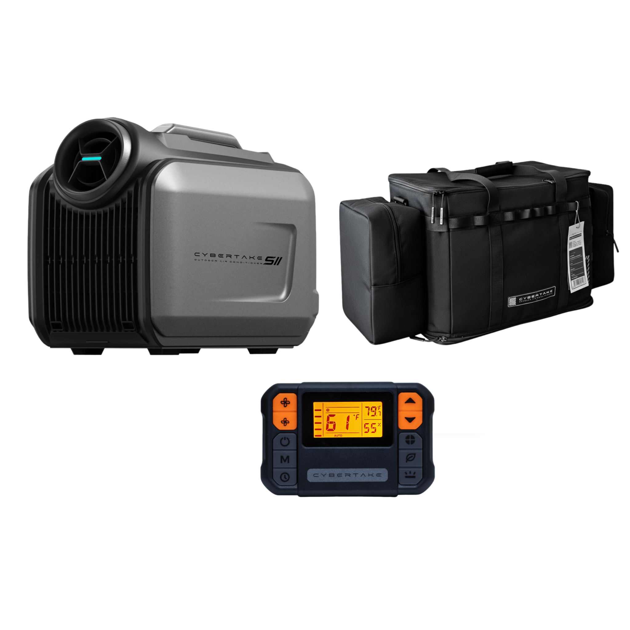 Pack Complet – CYBERTAKE S2 Pro : Climatiseur & Chauffage Électrique avec Télécommande + Sac de Transport