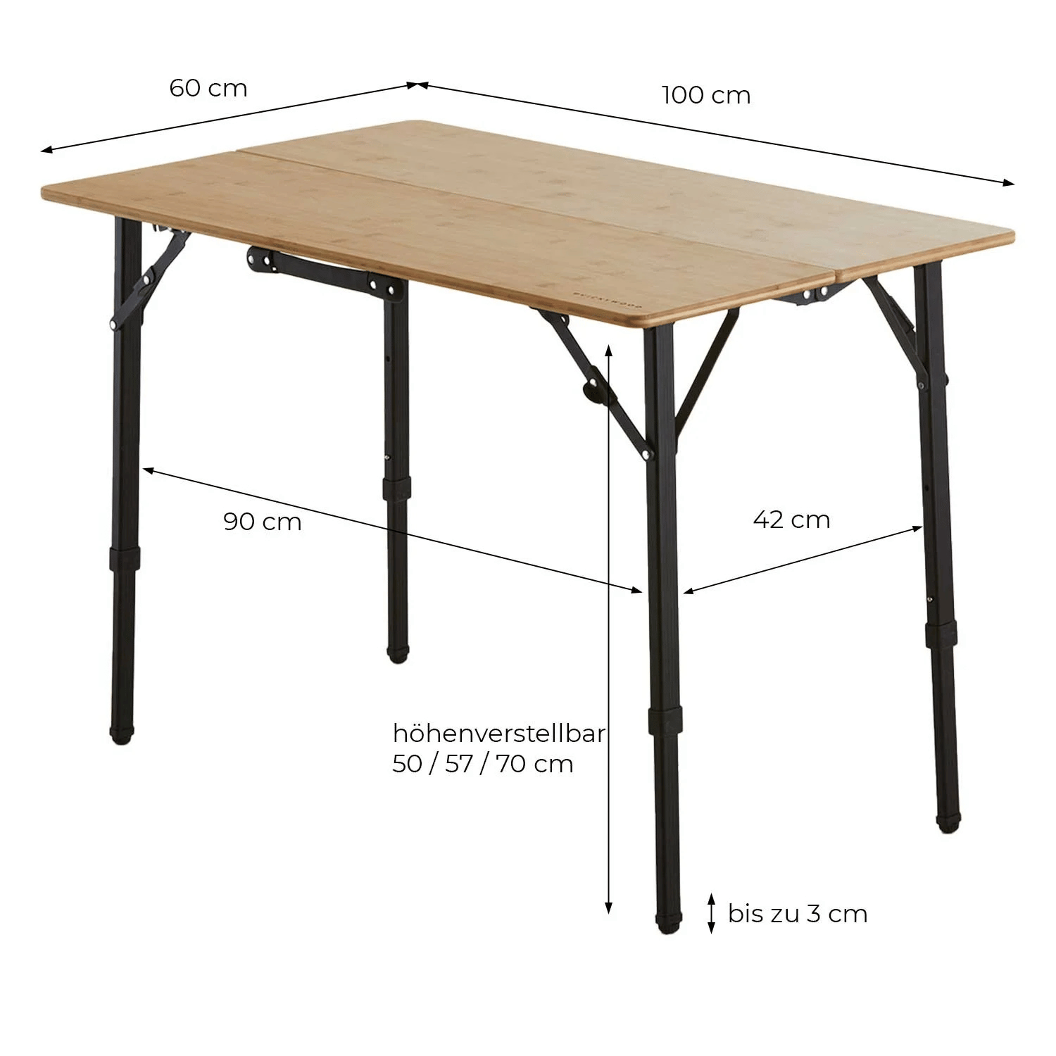 Bamboo Two folding camping table