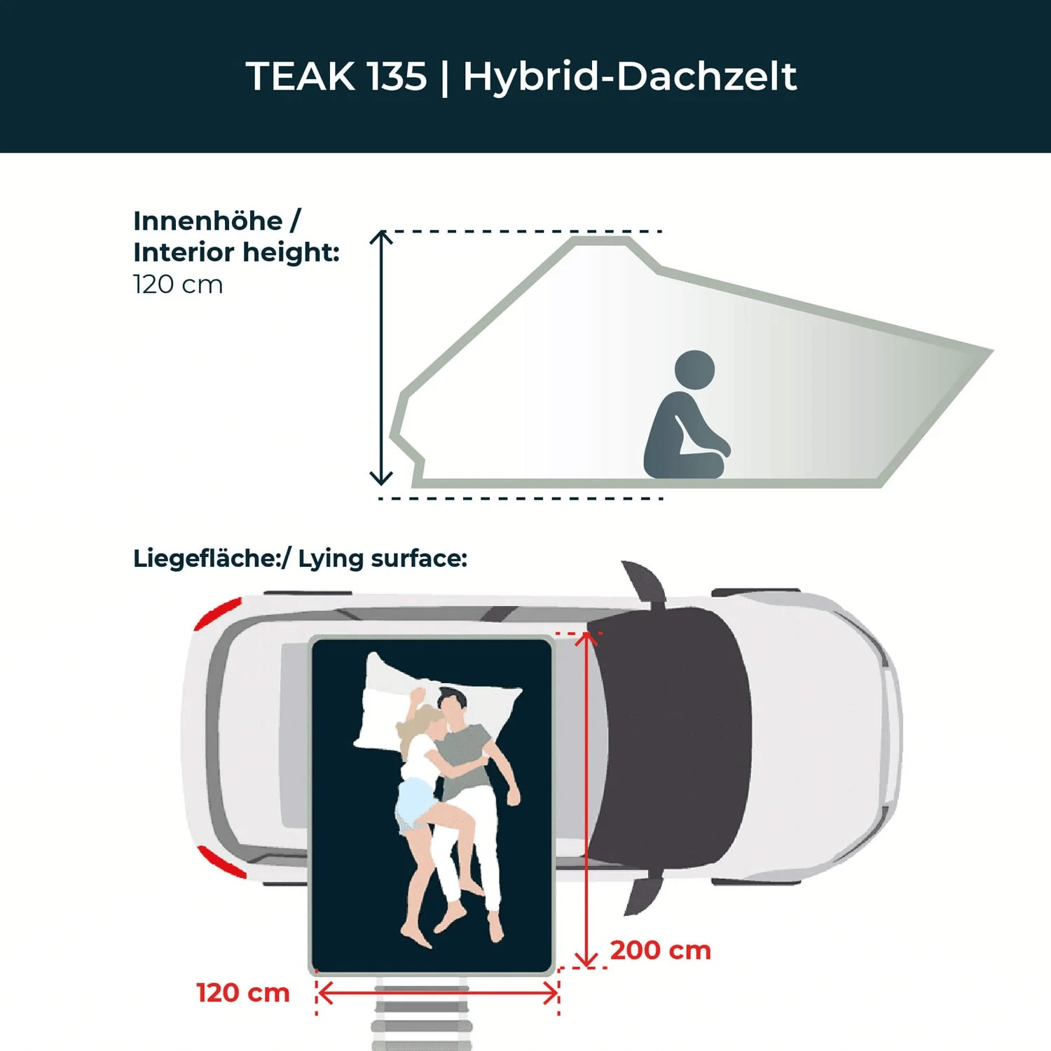 Tente de toit Vickywood TEAK 135